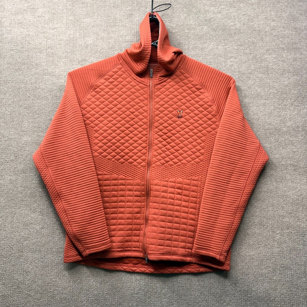 Peter Millar Orion Performance Crown Sport Quilted Hoodie‎ Golf Jacket XL Orange